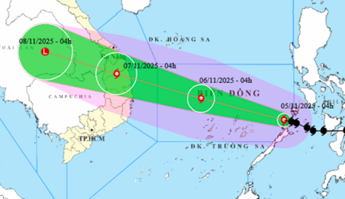 Bão Kalmaegi giật cấp 16 vào biển Đông , ảnh hưởng đến miền Trung từ đêm 6 - 11 - Ảnh 1.