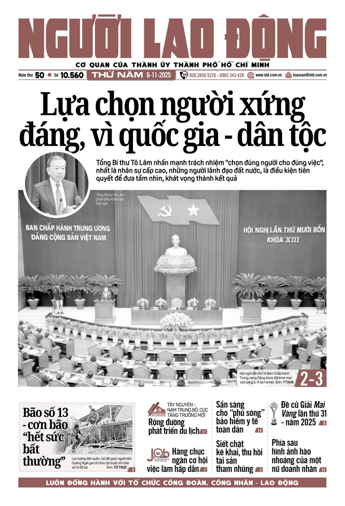 Báo in ngày 6-11: Bão số 13 - cơn bão "hết sức bất thường" - Ảnh 1.