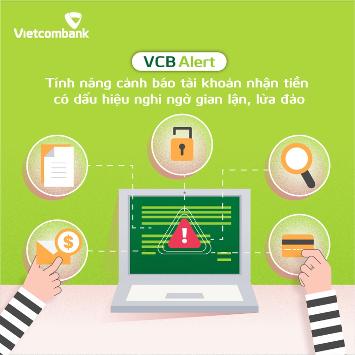 Vietcombank mở rộng tính năng cảnh báo tài khoản nhận tiền có dấu hiệu lừa đảo - Ảnh 1.