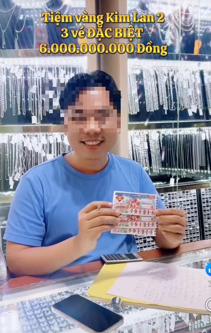 Xổ số miền Nam: Tiệm vàng Vĩnh Long đổi thưởng cho khách trúng đặc biệt 6 tỉ đồng - Ảnh 1. Xổ số miền Nam: Tiệm vàng Vĩnh Long đổi thưởng cho khách trúng đặc biệt 6 tỉ đồng - Ảnh 1.