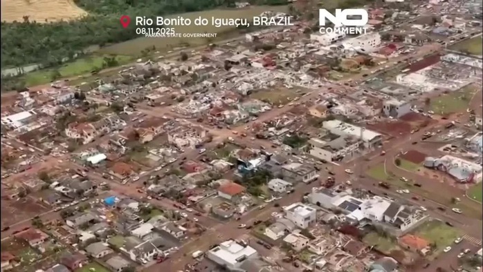 Lốc xoáy “chưa từng có” san bằng 90% thị trấn Brazil - Ảnh 2. Lốc xoáy “chưa từng có” san bằng 90% thị trấn Brazil - Ảnh 2.