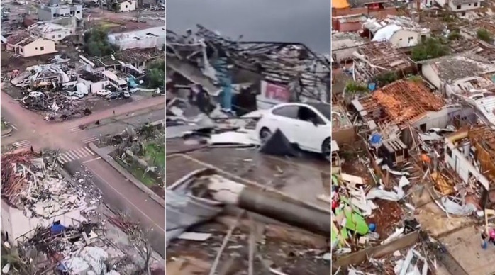 Lốc xoáy “chưa từng có” san bằng 90% thị trấn Brazil - Ảnh 3. Lốc xoáy “chưa từng có” san bằng 90% thị trấn Brazil - Ảnh 3.