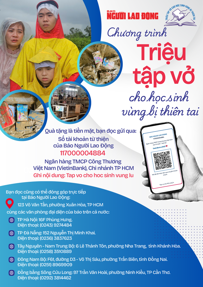 Nối dài yêu thương qua chương trình “TRIỆU TẬP VỞ CHO HỌC SINH VÙNG BỊ THIÊN TAI" - Ảnh 1.