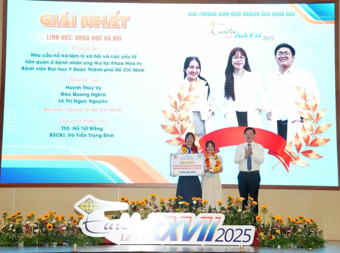 Hỗ trợ tâm lý cho người bị ung thư đoạt giải nhất Nghiên cứu khoa học Euréka - Ảnh 1.