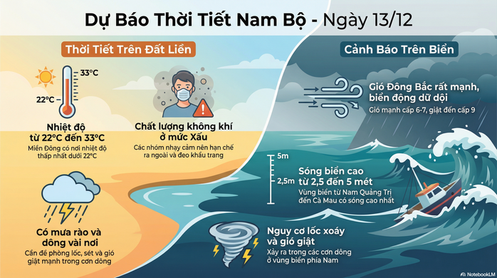 Dự báo thời tiết hôm nay, 12-12: TPHCM và Nam Bộ - Ảnh 2.