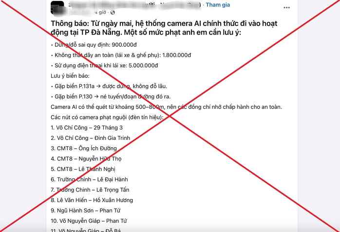 Không có chuyện sử dụng camera AI giám sát giao thông tại Đà Nẵng từ hôm nay - Ảnh 1.