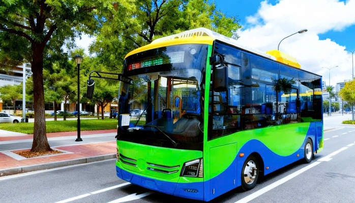 Con Dao opens bus route connecting the island center and the airport - Ảnh 1.