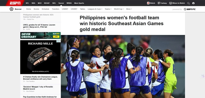 Truyền thông quốc tế lên tiếng sau trận chung kết bóng đá nữ SEA Games 33 - Ảnh 1.