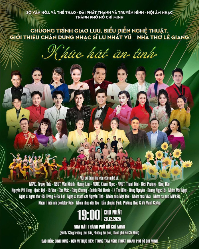 "Khúc hát ân tình" – Đêm tri ân Lư Nhất Vũ, Lê Giang - Ảnh 1. "Khúc hát ân tình" – Đêm tri ân Lư Nhất Vũ, Lê Giang - Ảnh 1.