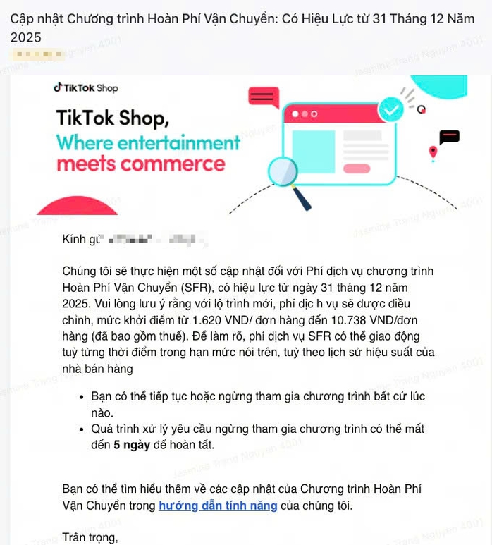 TikTok Shop tăng ph&iacute; dịch vụ ho&agrave;n ph&iacute; vận chuyển: Nh&agrave; b&aacute;n h&agrave;ng cho&aacute;ng v&aacute;ng - Ảnh 1.