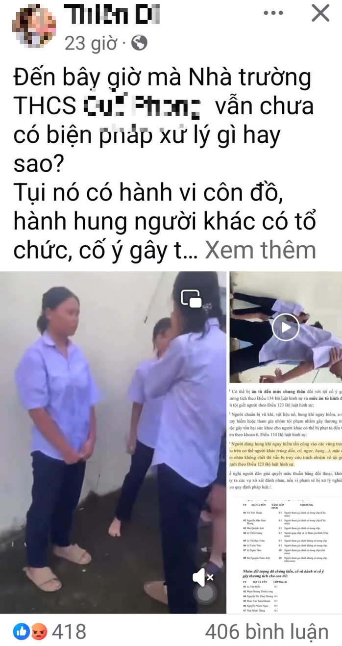 Dậy s&oacute;ng clip nữ sinh ở Đ&agrave; Nẵng bị nh&oacute;m nam nữ đ&aacute;nh hội đồng - Ảnh 2.