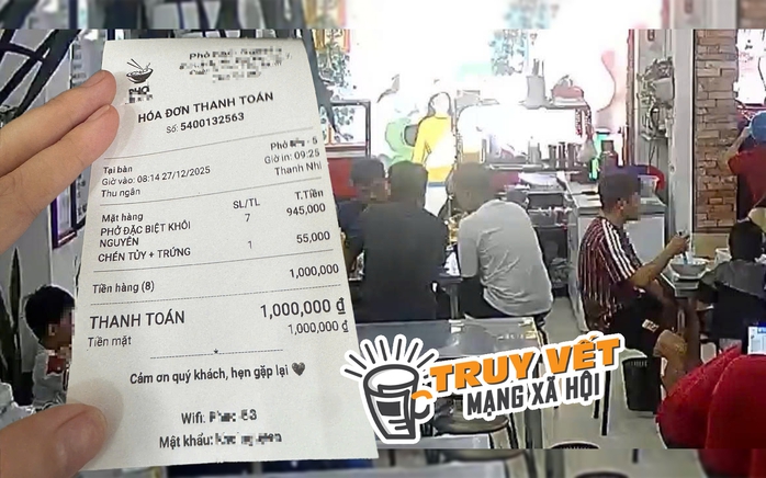 X&ocirc;n xao clip 7 người đ&agrave;n &ocirc;ng "qu&ecirc;n" trả 1triệu đồng tiền phở - Ảnh 1.