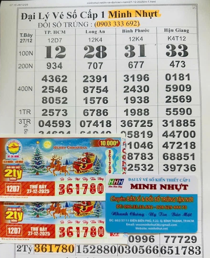 Người tr&uacute;ng độc đắc Xổ số miền Nam tại TPHCM , Cần Thơ , Đồng Th&aacute;p , Vĩnh Long - Ảnh 1.