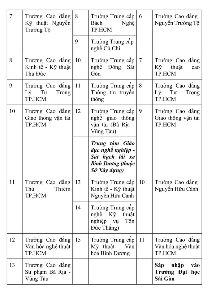 Trường cao đẳng công lập nào ở TP HCM dự kiến sẽ được giữ nguyên?  - Ảnh 3.