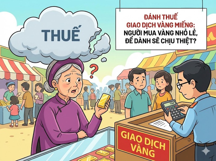 Đánh thuế giao dịch vàng miếng: Người mua vàng nhỏ lẻ, để dành sẽ chịu thiệt? - Ảnh 1.