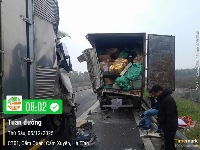 Tai nạn liên hoàn trên cao tốc Bắc-Nam đoạn qua Hà Tĩnh - Ảnh 2.