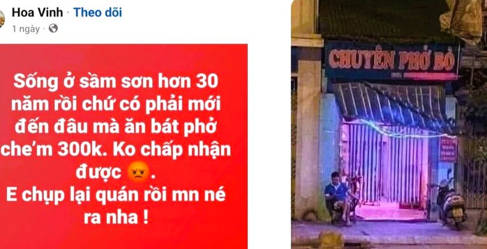 Đăng tin ăn bát phở bị "chặt chém" 300.000 đồng ở Sầm Sơn để câu like bán hàng - Ảnh 1.