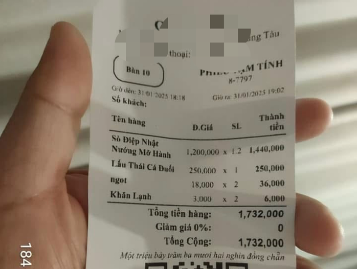 4 con sò điệp giá hơn 1,4 triệu đồng, quán ăn ở Vũng Tàu "bị soi"- Ảnh 2. 4 con sò điệp giá hơn 1,4 triệu đồng, quán ăn ở Vũng Tàu "bị soi"- Ảnh 2.