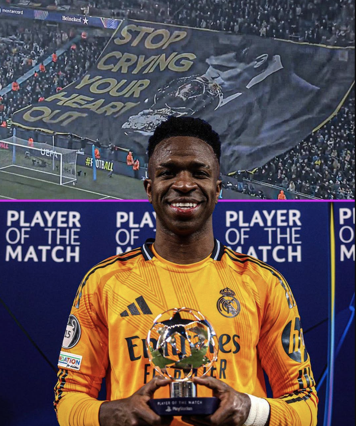 Fan chế giễu Vinicius để rồi Man City nhận cái kết đắng trước Real Madrid- Ảnh 4. Fan chế giễu Vinicius để rồi Man City nhận cái kết đắng trước Real Madrid- Ảnh 4.