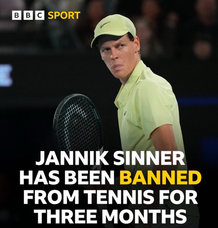 Sinner và lý do chấp nhận bị cấm thi đấu 3 tháng vì doping- Ảnh 1. Sinner và lý do chấp nhận bị cấm thi đấu 3 tháng vì doping- Ảnh 1.