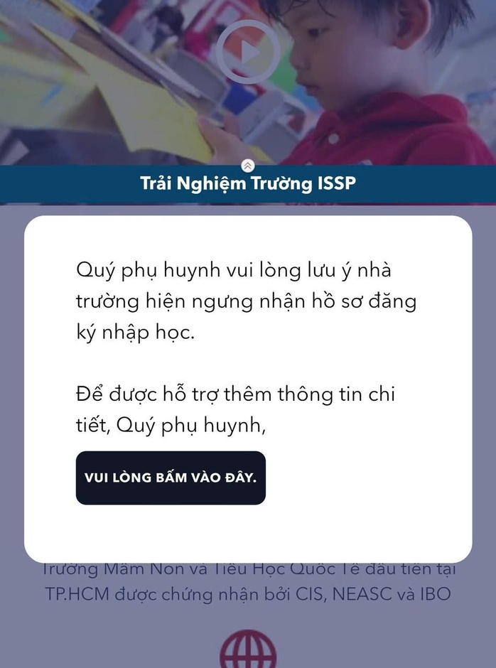 TP HCM: Một trường quốc tế bất ngờ thông báo đóng cửa, phụ huynh rối bời- Ảnh 1. TP HCM: Một trường quốc tế bất ngờ thông báo đóng cửa, phụ huynh rối bời- Ảnh 1.