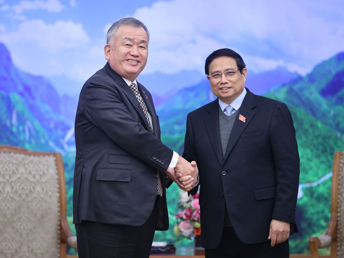 Thủ tướng Phạm Minh Chính và ông Nagao Yutaka, Chủ tịch Tập đoàn Yamato Holdings. Ảnh: NHẬT BẮC Thủ tướng Phạm Minh Chính và ông Nagao Yutaka, Chủ tịch Tập đoàn Yamato Holdings. Ảnh: NHẬT BẮC