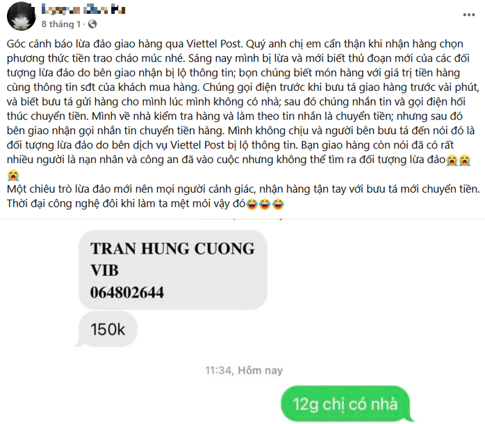 Viettel Post nói gì khi nhiều người tiêu dùng tố "làm lộ lọt thông tin"?- Ảnh 1. Viettel Post nói gì khi nhiều người tiêu dùng tố "làm lộ lọt thông tin"?- Ảnh 1.