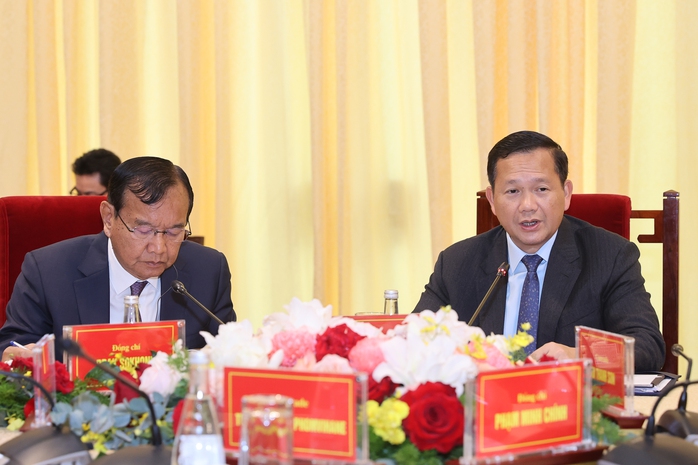 Thủ tướng Việt Nam - Campuchia - Lào họp triển khai kết luận cuộc gặp người đứng đầu ba Đảng- Ảnh 5. Thủ tướng Việt Nam - Campuchia - Lào họp triển khai kết luận cuộc gặp người đứng đầu ba Đảng- Ảnh 5.