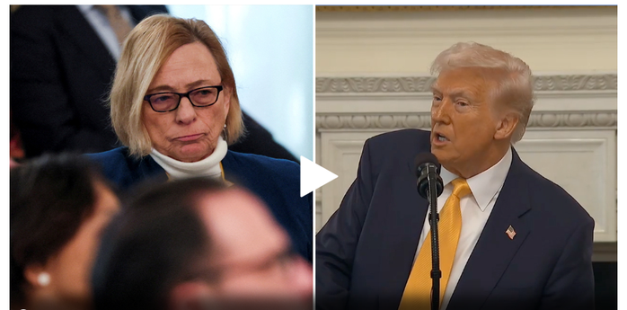 Ông Donald Trump và bà Janet Mills đối đầu căng thẳng ở Nhà Trắng. Ảnh: Fox News Ông Donald Trump và bà Janet Mills đối đầu căng thẳng ở Nhà Trắng. Ảnh: Fox News
