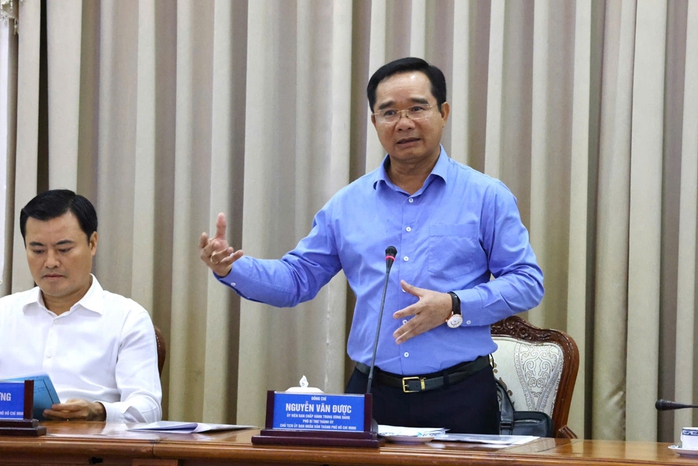 Chủ tịch UBND TP HCM Nguyễn Văn Được phát biểu tại phiên họp. Ảnh: TRUNG TÂM BÁO CHÍ TP HCM Chủ tịch UBND TP HCM Nguyễn Văn Được phát biểu tại phiên họp. Ảnh: TRUNG TÂM BÁO CHÍ TP HCM