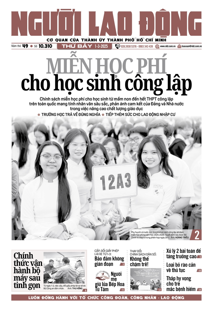 Báo in ngày 1-3: Miễn học phí cho học sinh công lập- Ảnh 1.