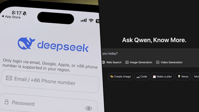 Giao diện của DeepSeek và Qwen 2.5 Ảnh: Future/Qwen/Shutterstock Giao diện của DeepSeek và Qwen 2.5 Ảnh: Future/Qwen/Shutterstock