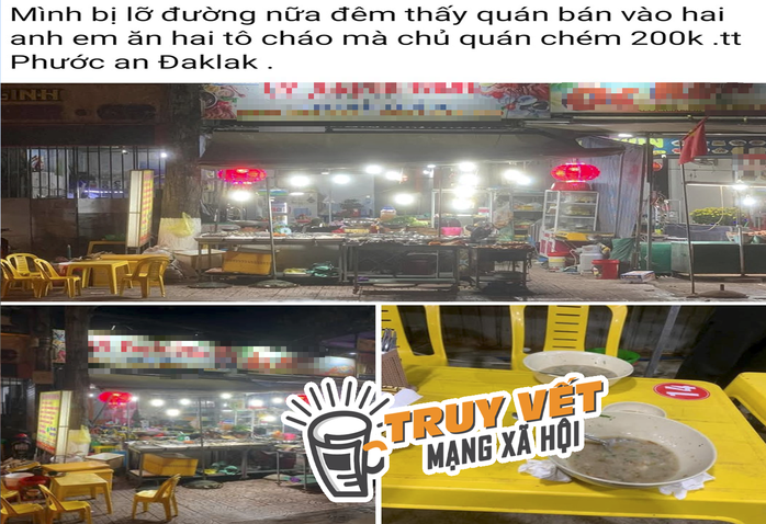 Thực hư thông tin ăn 2 tô cháo bị "chặt chém" 200.000 đồng- Ảnh 1. Thực hư thông tin ăn 2 tô cháo bị "chặt chém" 200.000 đồng- Ảnh 1.