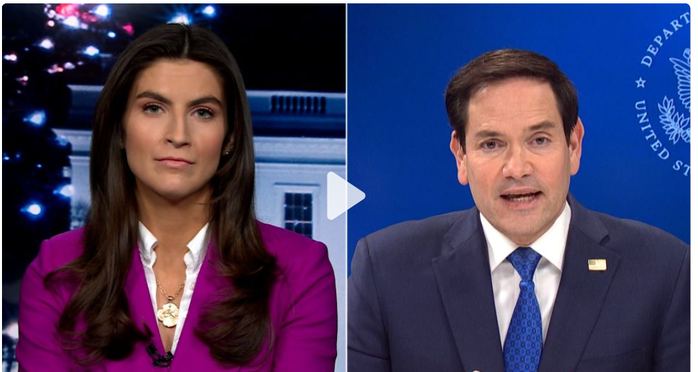 Ngoại trưởng Mỹ Marco Rubio xuất hiện trên đài CCNN. Ảnh cắt từ clip Ngoại trưởng Mỹ Marco Rubio xuất hiện trên đài CCNN. Ảnh cắt từ clip