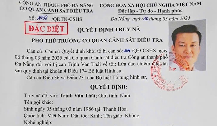 Truy nã Trịnh Văn Thái trong đường dây lừa đảo của TikToker Mr Pips- Ảnh 1. Truy nã Trịnh Văn Thái trong đường dây lừa đảo của TikToker Mr Pips- Ảnh 1.