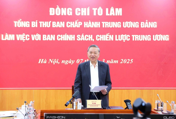 Tổng Bí thư Tô Lâm chủ trì buổi làm việc với Ban Chính sách, chiến lược Trung ương về phát triển khu vực kinh tế tư nhân ở Việt Nam chiều 7-3Ảnh: TTXVN Tổng Bí thư Tô Lâm chủ trì buổi làm việc với Ban Chính sách, chiến lược Trung ương về phát triển khu vực kinh tế tư nhân ở Việt Nam chiều 7-3Ảnh: TTXVN