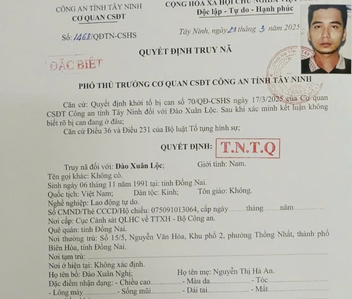 Công an tỉnh Tây Ninh truy nã 3 đối tượng đặc biệt nguy hiểm- Ảnh 2. Công an tỉnh Tây Ninh truy nã 3 đối tượng đặc biệt nguy hiểm- Ảnh 2.