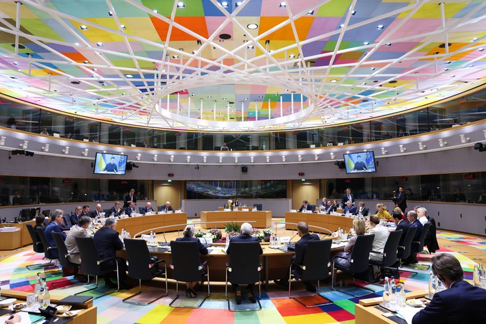 Hội nghị thượng đỉnh Liên minh châu Âu tại thủ đô Brussels - Bỉ hôm 20-3. Ảnh: LIÊN MINH CHÂU ÂU Hội nghị thượng đỉnh Liên minh châu Âu tại thủ đô Brussels - Bỉ hôm 20-3. Ảnh: LIÊN MINH CHÂU ÂU