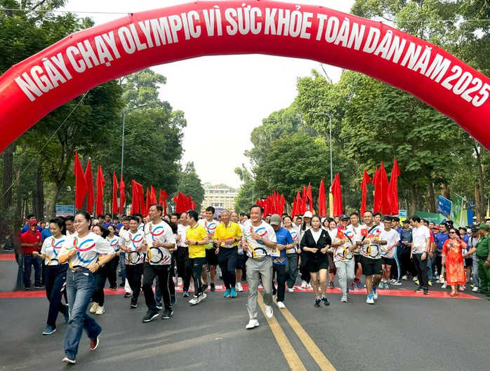 Ngày chạy Olympic vì sức khỏe toàn dân năm 2025 tại TP HCM. Ảnh: ĐÔNG LINH Ngày chạy Olympic vì sức khỏe toàn dân năm 2025 tại TP HCM. Ảnh: ĐÔNG LINH
