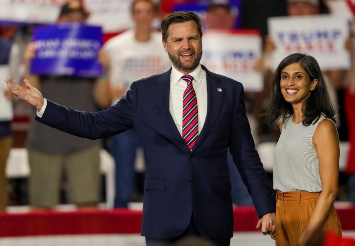 Phó Tổng thống Mỹ JD Vance và Đệ nhị phu nhân Usha Vance. Ảnh: USA Today Phó Tổng thống Mỹ JD Vance và Đệ nhị phu nhân Usha Vance. Ảnh: USA Today