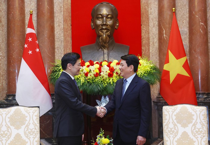 Chủ tịch nước Lương Cường tiếp Thủ tướng Singapore Lawrence WongẢnh: TTXVN Chủ tịch nước Lương Cường tiếp Thủ tướng Singapore Lawrence WongẢnh: TTXVN