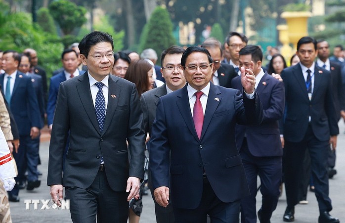 Thủ tướng Phạm Minh Chính chủ trì Lễ đón Thủ tướng Singapore và Phu nhân- Ảnh 13.