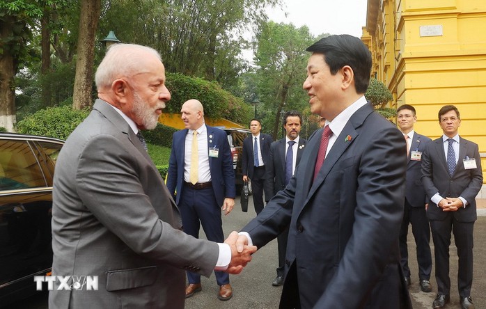 Chủ tịch nước Lương Cường chủ trì lễ đón Tổng thống Brazil- Ảnh 5. Chủ tịch nước Lương Cường chủ trì lễ đón Tổng thống Brazil- Ảnh 5.
