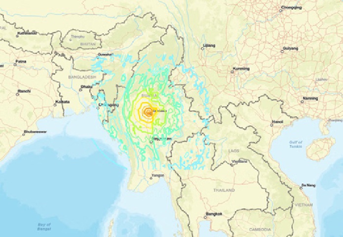 Động đất kép mạnh tấn công Myanmar, rung lắc cảm nhận được ở Việt Nam, Thái Lan...- Ảnh 1. Động đất kép mạnh tấn công Myanmar, rung lắc cảm nhận được ở Việt Nam, Thái Lan...- Ảnh 1.