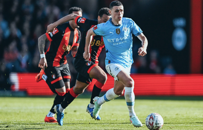 Ngược dòng hạ Bournemouth, Man City bùng nổ ở tứ kết FA Cup- Ảnh 1. Ngược dòng hạ Bournemouth, Man City bùng nổ ở tứ kết FA Cup- Ảnh 1.
