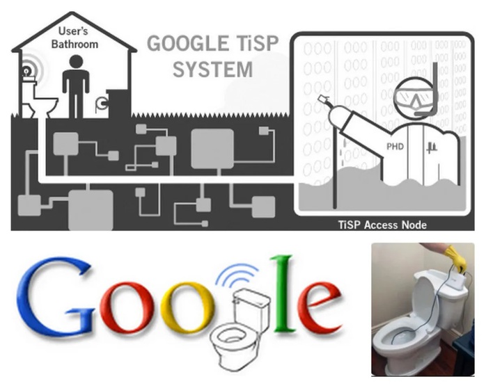 Google tung ra trò đùa cung cấp dịch vụ Internet cho nhà vệ sinh. Ảnh: Google