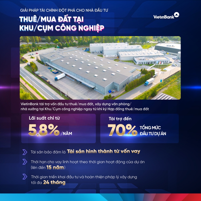 VietinBank: Giải pháp đột phá cho nhà đầu tư bất động sản công nghiệp- Ảnh 1. VietinBank: Giải pháp đột phá cho nhà đầu tư bất động sản công nghiệp- Ảnh 1.