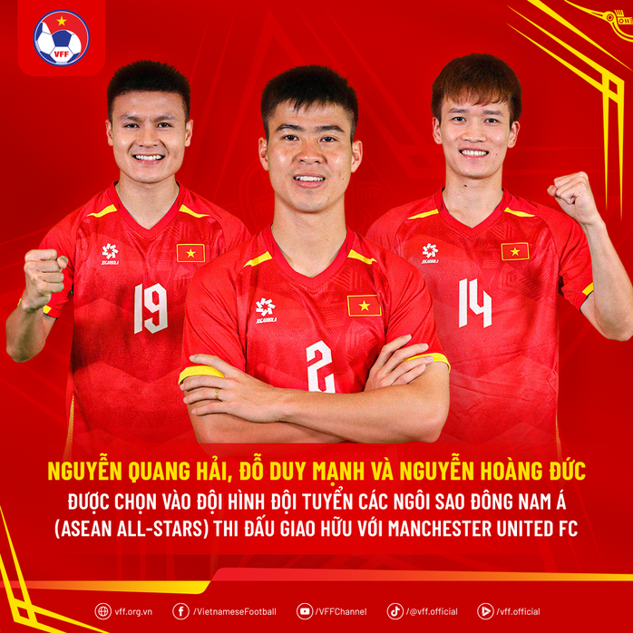 Duy Mạnh, Quang Hải, Hoàng Đức sẽ đối đầu Man United- Ảnh 1. Duy Mạnh, Quang Hải, Hoàng Đức sẽ đối đầu Man United- Ảnh 1.