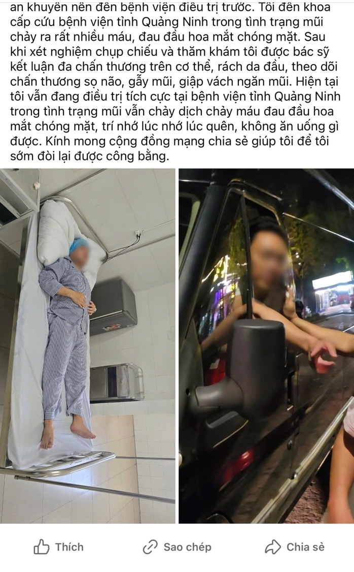 Xác minh vụ xô xát giữa 2 tài xế làm một người vỡ mũi nhập viện- Ảnh 1. Xác minh vụ xô xát giữa 2 tài xế làm một người vỡ mũi nhập viện- Ảnh 1.