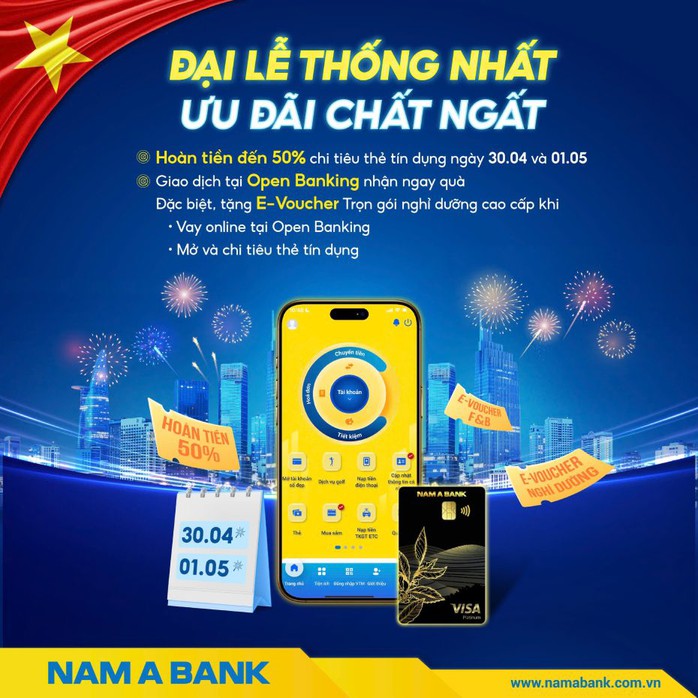 Ngân hàng tung ưu đãi dịp Kỷ niệm 50 năm Ngày Giải phóng miền Nam, thống nhất đất nước- Ảnh 2. Ngân hàng tung ưu đãi dịp Kỷ niệm 50 năm Ngày Giải phóng miền Nam, thống nhất đất nước- Ảnh 2.